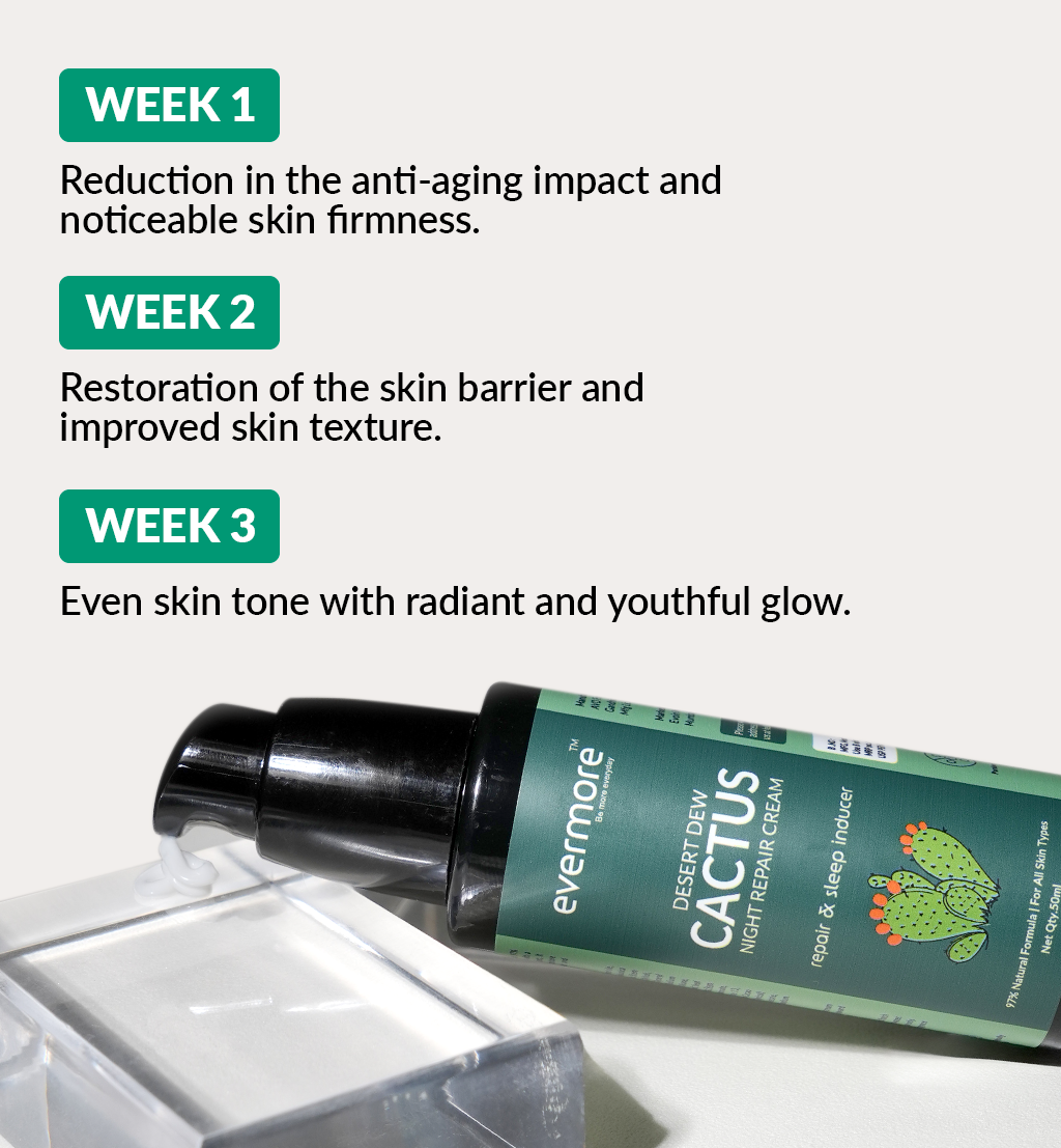 World’s First Indo-Mexican Blend of Gotu Kola and Cactus Extract Infused Night Repair Cream