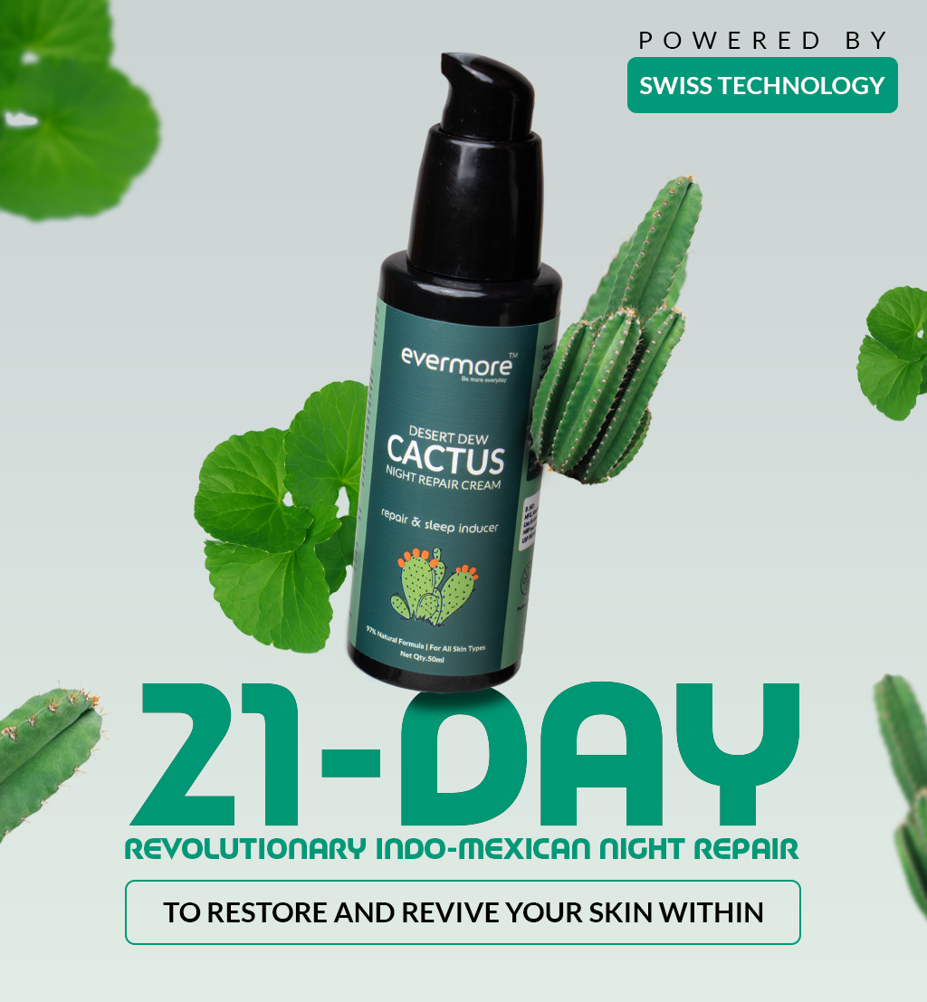 World’s First Indo-Mexican Blend of Gotu Kola and Cactus Extract Infused Night Repair Cream