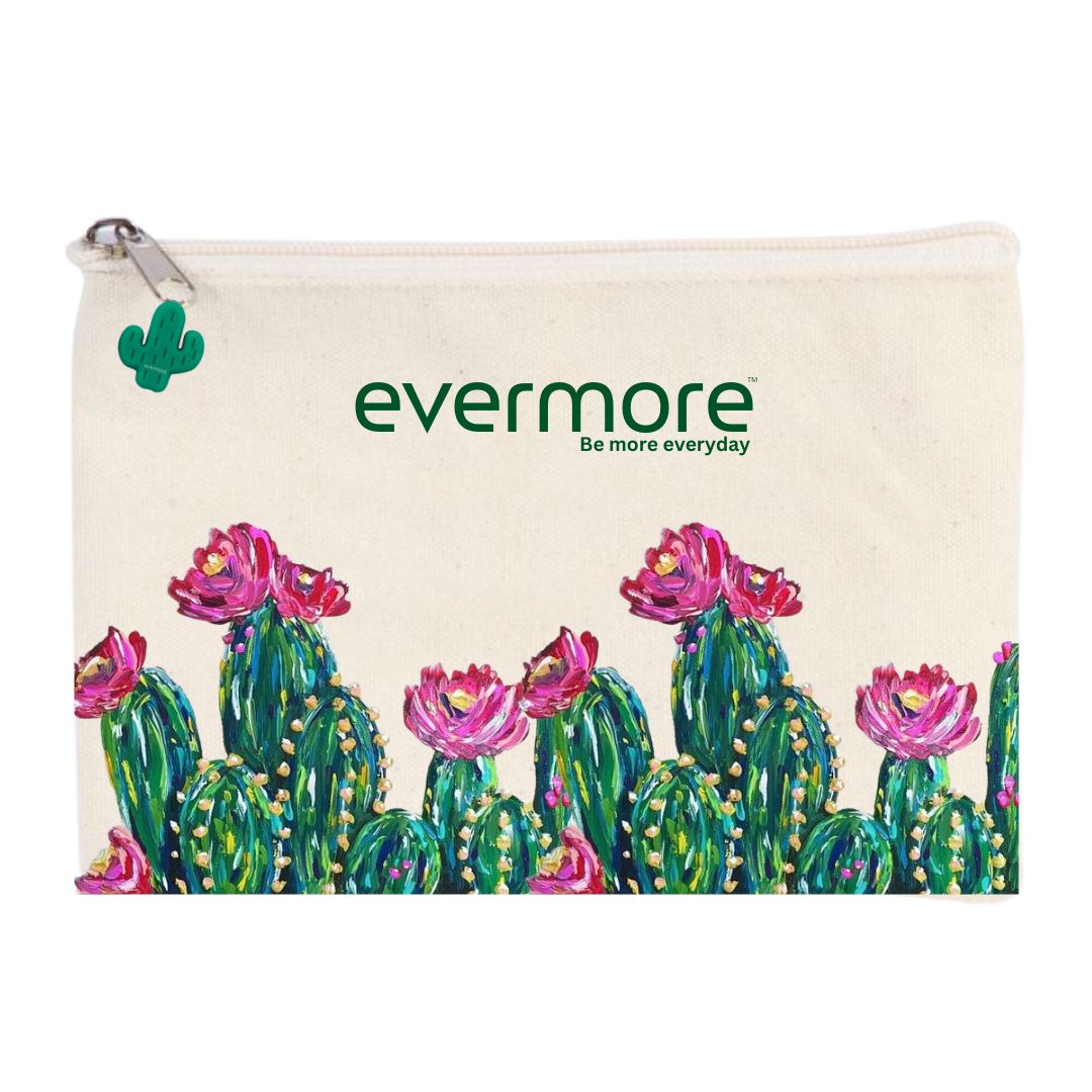 Evermore Blooming Cactus Travel Pouch - Carry Style, Everywhere!